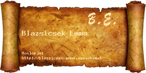 Blazsicsek Emma névjegykártya